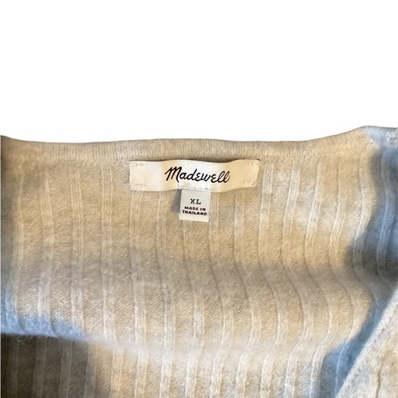 Madewell Soft Ribbed Pullover in Light Cream - Picture 1 of 5